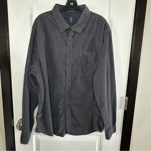 George Dark Grey Corduroy Button-Up Shirt | Men’s 3XL